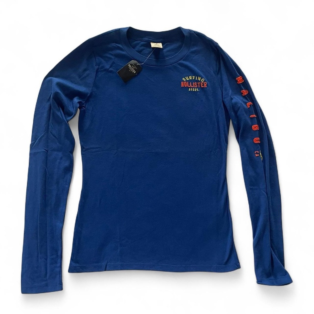 NWT Hollister Surfing Graphic Blue Long Sleeve Tee